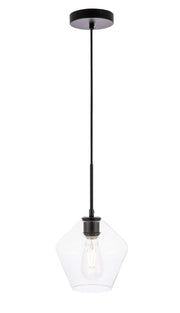 Elegant Lighting - LD2256BK - One Light Pendant - Gene - Black and Clear glass