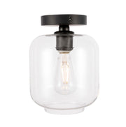 Elegant Lighting - LD2270BK - One Light Flush Mount - Collier - Black and Clear glass