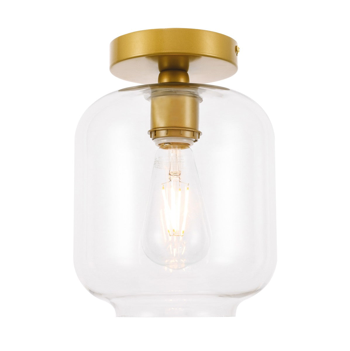 Elegant Lighting - LD2270BR - One Light Flush Mount - Collier - Brass and Clear glass