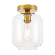 Elegant Lighting - LD2270BR - One Light Flush Mount - Collier - Brass and Clear glass