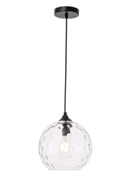 Elegant Lighting - LD2282 - One Light Pendant - Cashel - Black and Clear glass
