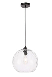 Elegant Lighting - LD2283 - One Light Pendant - Gibson - Black and Clear glass