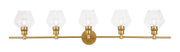 Elegant Lighting - LD2324BR - Five Light Wall Sconce - Gene - Brass and Clear glass