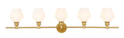 Elegant Lighting - LD2325BR - Five Light Wall Sconce - Gene - Brass and Frosted white glass