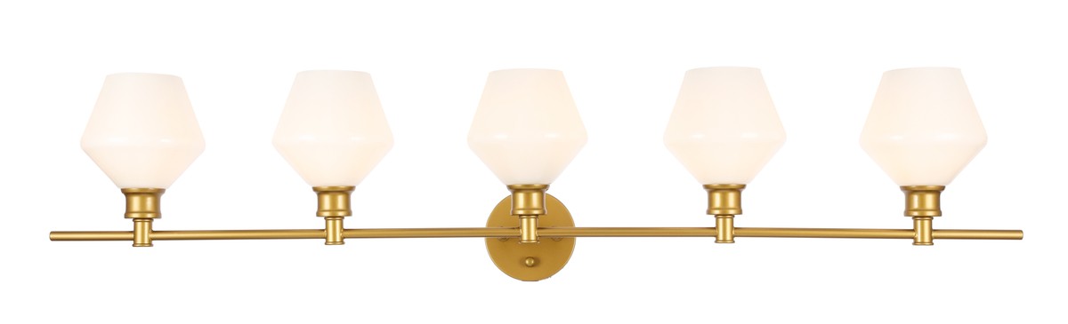Elegant Lighting - LD2325BR - Five Light Wall Sconce - Gene - Brass and Frosted white glass
