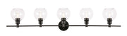 Elegant Lighting - LD2326BK - Five Light Wall Sconce - Collier - Black and Clear glass