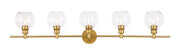 Elegant Lighting - LD2326BR - Five Light Wall Sconce - Collier - Brass and Clear glass