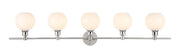 Elegant Lighting - LD2327C - Five Light Wall Sconce - Collier - Chrome and Frosted white glass