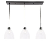 Elegant Lighting - LD5030D42BK - Three Light Pendant - Frey - Black and Clear glass