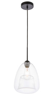 Elegant Lighting - LD5031D8BK - One Light Pendant - Kason - Black and Clear glass