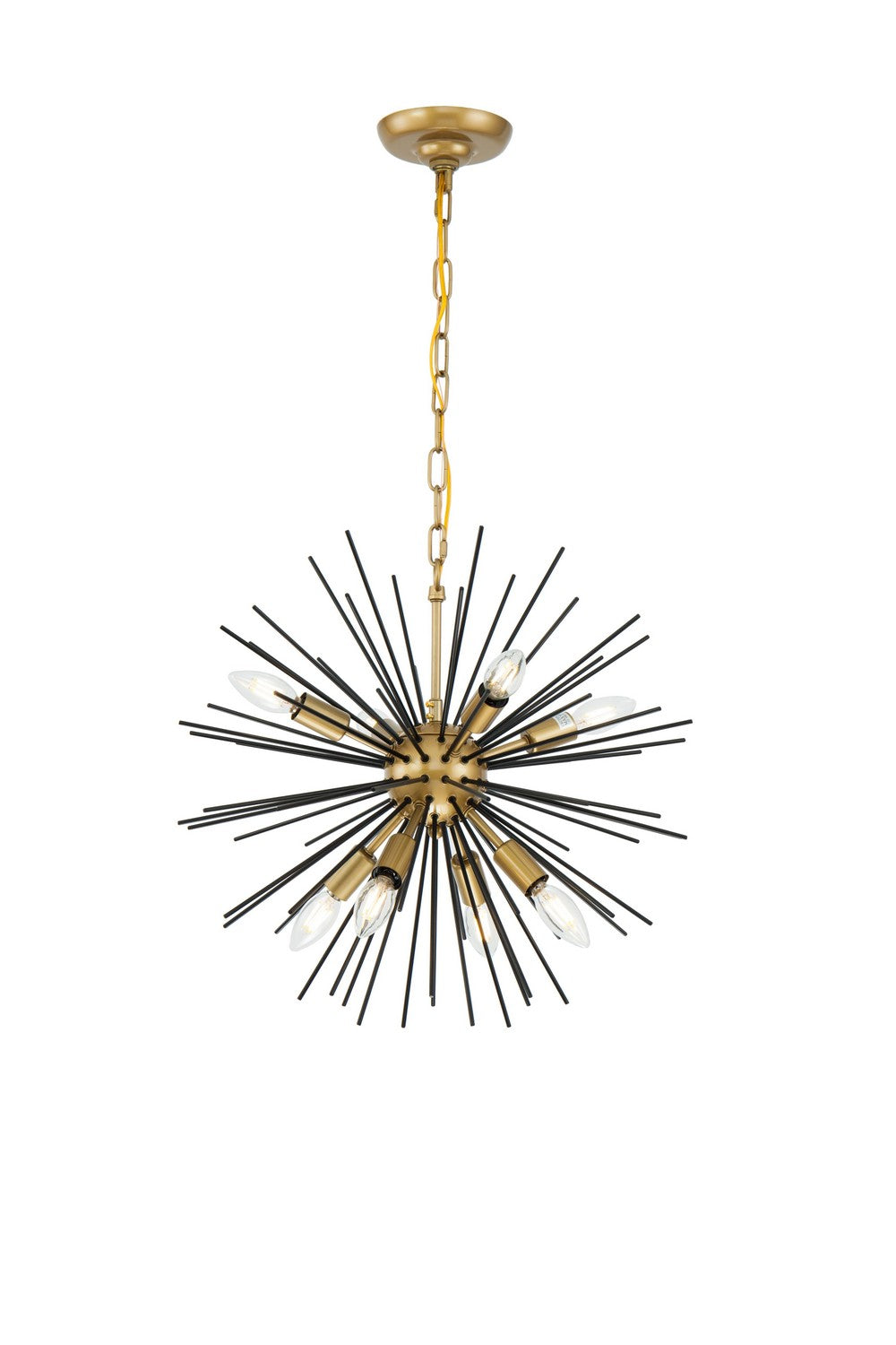 Elegant Lighting - LD5035D20BK - Eight Light Pendant - Timber - brass