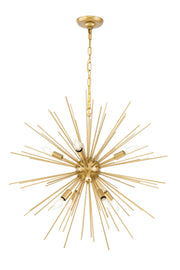 Elegant Lighting - LD5039D30BR - Eight Light Pendant - Timber - Brass