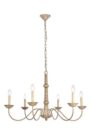 Elegant Lighting - LD6007D35WD - Six Light Chandelier - Merritt - Weathered Dove