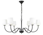 Elegant Lighting - LD6103D37BK - Six Light Chandelier - Eclipse - Black and White shade
