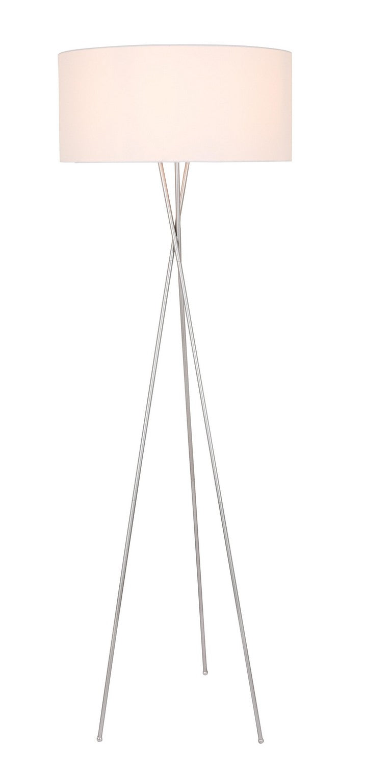 Elegant Lighting - LD6190S - One Light Floor Lamp - Cason - Silver and White shade