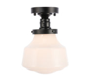 Elegant Lighting - LD6249BK - One Light Flush Mount - Lyle - Black and frosted white glass