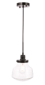 Elegant Lighting - LD6252BK - One Light Pendant - Lyle - Black and Clear seeded glass