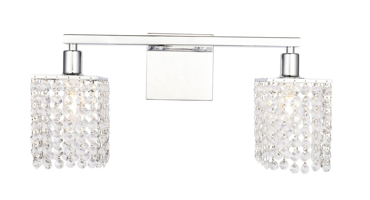 Elegant Lighting - LD7009C - Two Light Wall Sconce - Phineas - Chrome and Clear Crystals