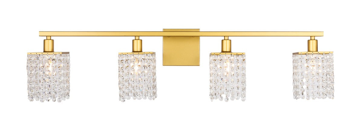 Elegant Lighting - LD7012BR - Four Light Wall Sconce - Phineas - Brass and Clear Crystals