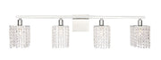 Elegant Lighting - LD7013C - Four Light Wall Sconce - Phineas - Chrome and Clear Crystals