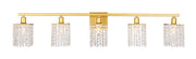 Elegant Lighting - LD7014BR - Five Light Wall Sconce - Phineas - Brass and Clear Crystals
