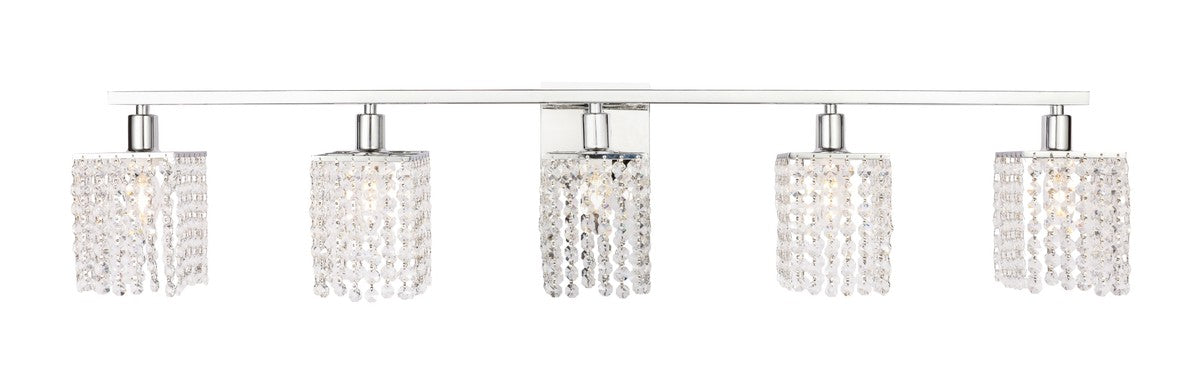 Elegant Lighting - LD7015C - Five Light Wall Sconce - Phineas - Chrome and Clear Crystals