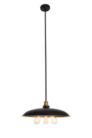 Elegant Lighting - LD8004D20BK - Three Light Chandelier - Anders - Black and Brass