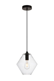 Elegant Lighting - LDPD2115 - One Light Pendant - Placido - Black and Clear
