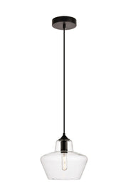 Elegant Lighting - LDPD2118 - One Light Pendant - Placido - Black and Clear