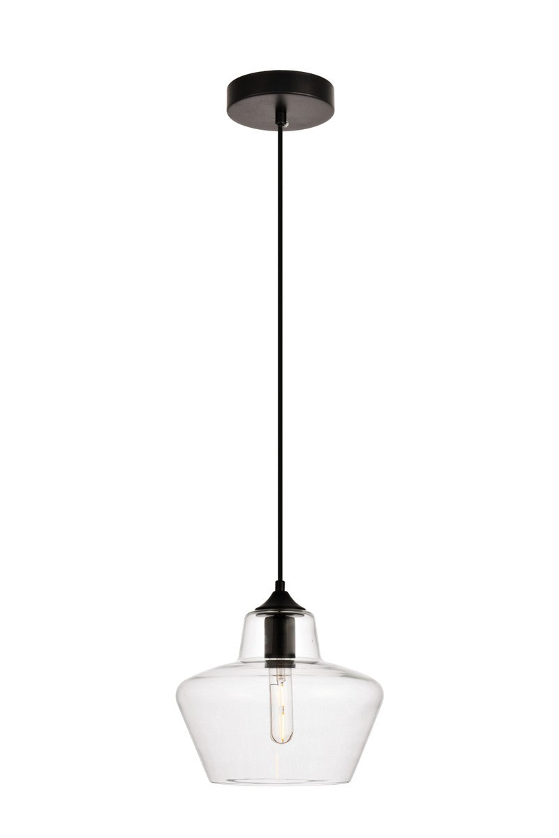 Elegant Lighting - LDPD2118 - One Light Pendant - Placido - Black and Clear