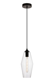 Elegant Lighting - LDPD2119 - One Light Pendant - Placido - Black and Clear