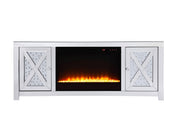 Elegant Lighting - MF9904-F2 - TV Stand With Insert Fireplace - Modern - Clear