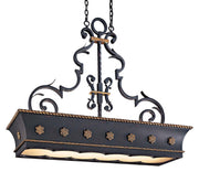 Metropolitan - N6107-20 - 12 Light Island Pendant - Montparnasse - French Black With Gold Leaf Highlights