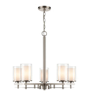 Millennium - 5515-BN - Five Light Chandelier - Huderson - Brushed Nickel