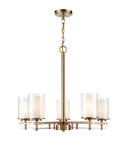 Millennium - 5515-MG - Five Light Chandelier - Huderson - Modern Gold
