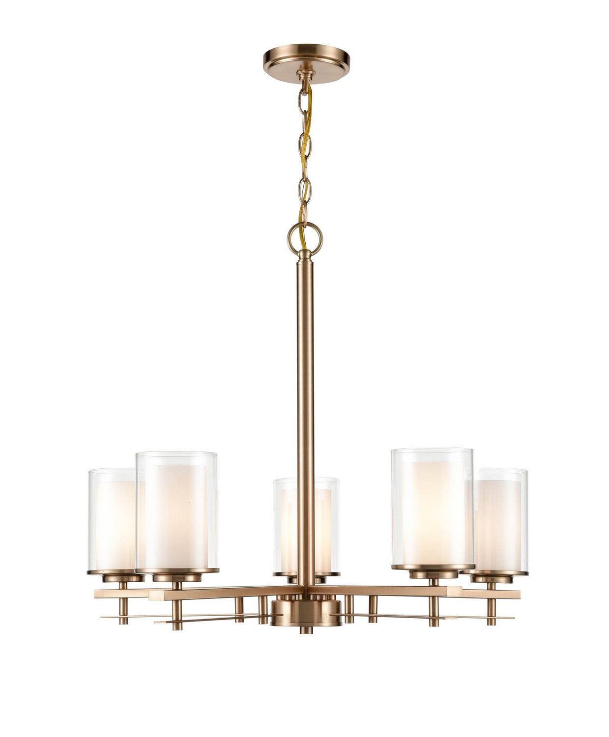 Millennium - 5515-MG - Five Light Chandelier - Huderson - Modern Gold