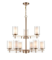 Millennium - 5519-MG - Nine Light Chandelier - Huderson - Modern Gold