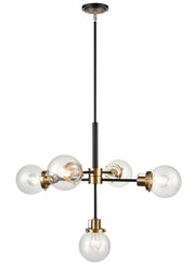 Millennium - 9205-MB/MG - Five Light Pendant - Mellrosa - Matte Black Modern Gold