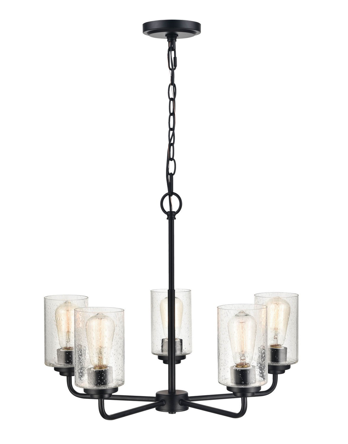 Millennium - 9605-MB - Five Light Chandelier - Moven - Matte Black
