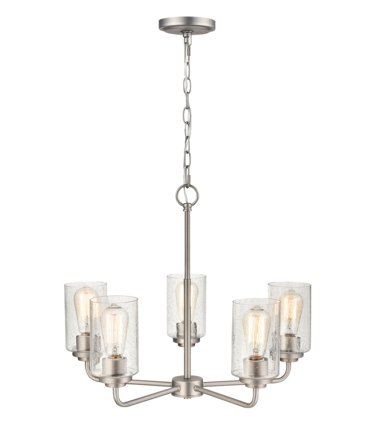 Millennium - 9605-SN - Five Light Chandelier - Moven - Satin Nickel