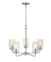 Millennium - 9605-SN - Five Light Chandelier - Moven - Satin Nickel