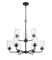 Millennium - 9609-MB - Nine Light Chandelier - Moven - Matte Black