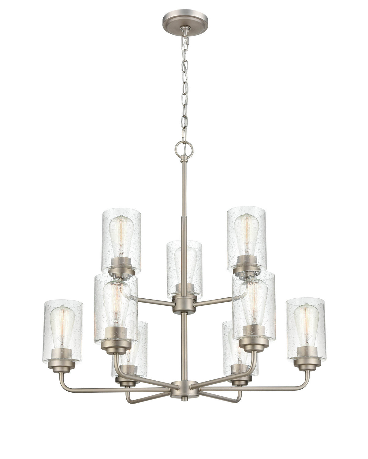 Millennium - 9609-SN - Nine Light Chandelier - Moven - Satin Nickel