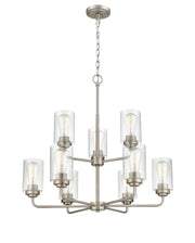 Millennium - 9609-SN - Nine Light Chandelier - Moven - Satin Nickel