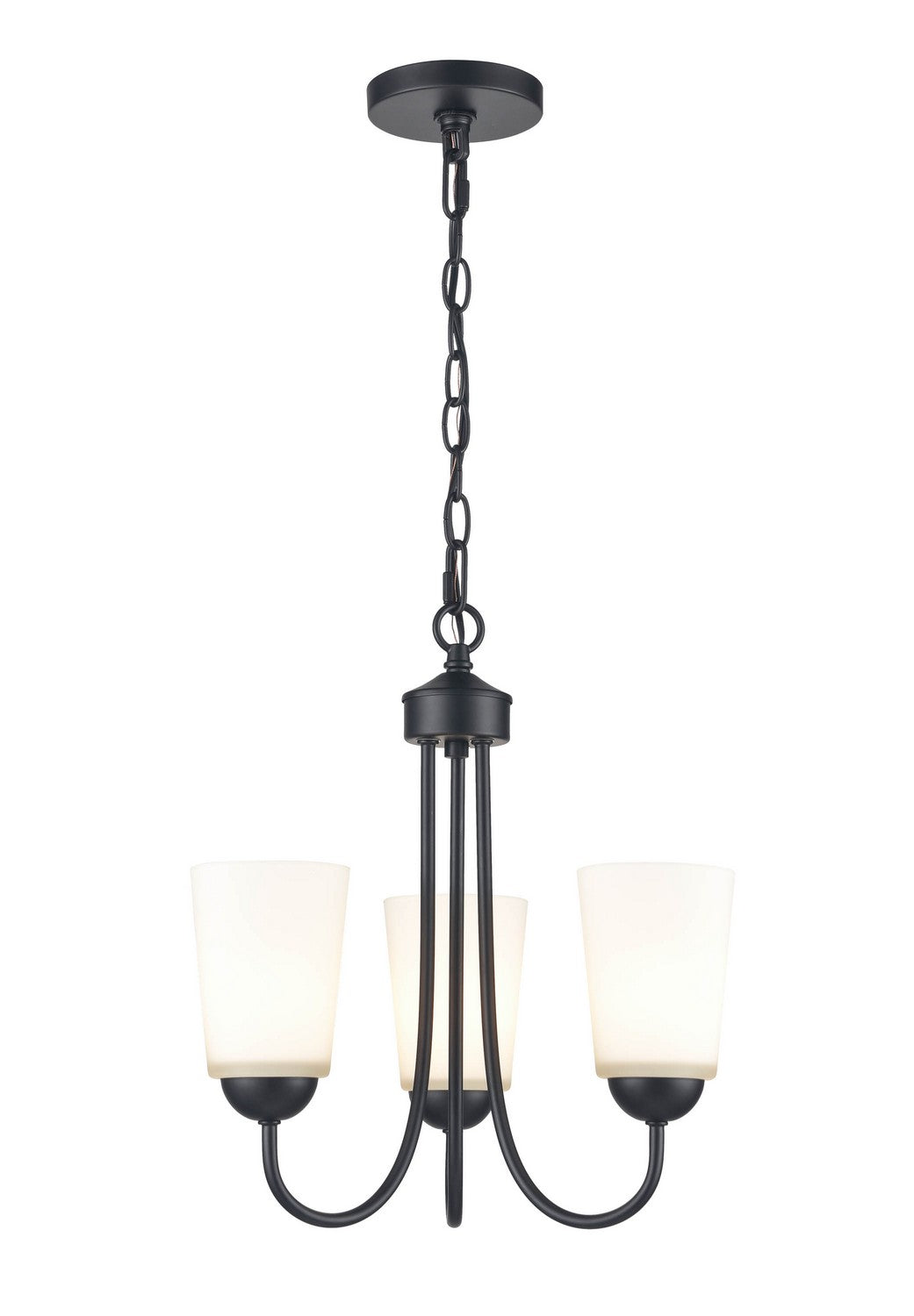 Millennium - 9803-MB - Three Light Chandelier - Ivey Lake - Matte Black