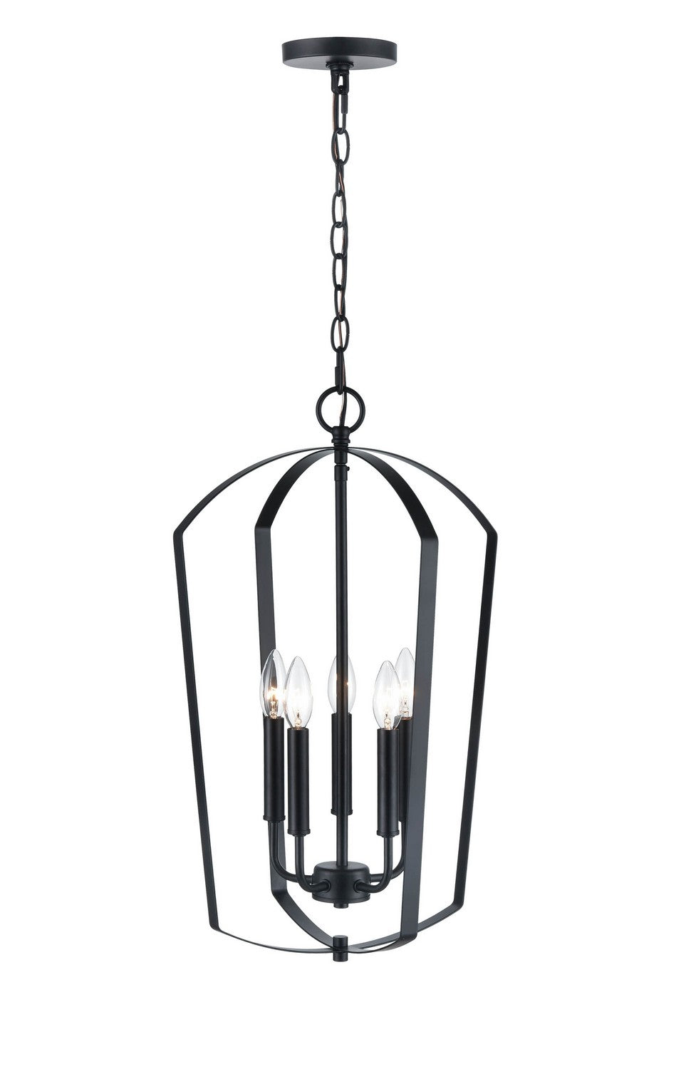 Millennium - 9825-MB - Five Light Chandelier - Ivey Lake - Matte Black