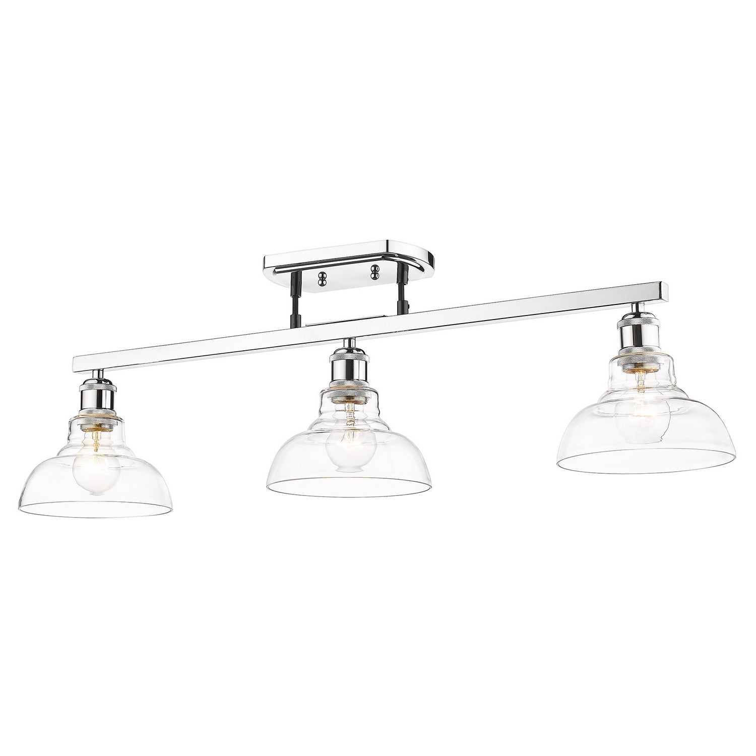Golden - 0305-3SF CH-CLR - Three Light Semi-Flush Mount - Carver - Chrome