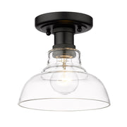 Golden - 0305-FM BLK-CLR - One Light Flush Mount - Carver - Matte Black