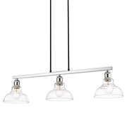 Golden - 0305-LP CH-CLR - Three Light Linear Pendant - Carver - Chrome