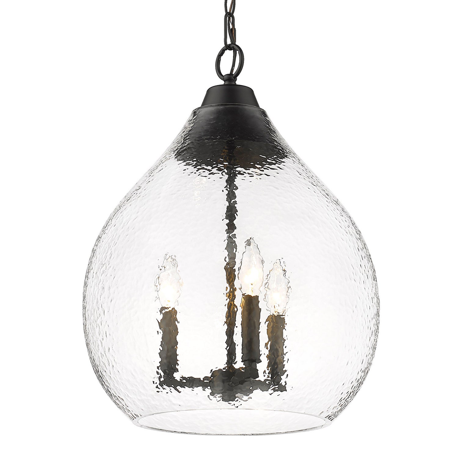 Golden - 1094-3P BLK-HCG - Three Light Pendant - Ariella - Matte Black